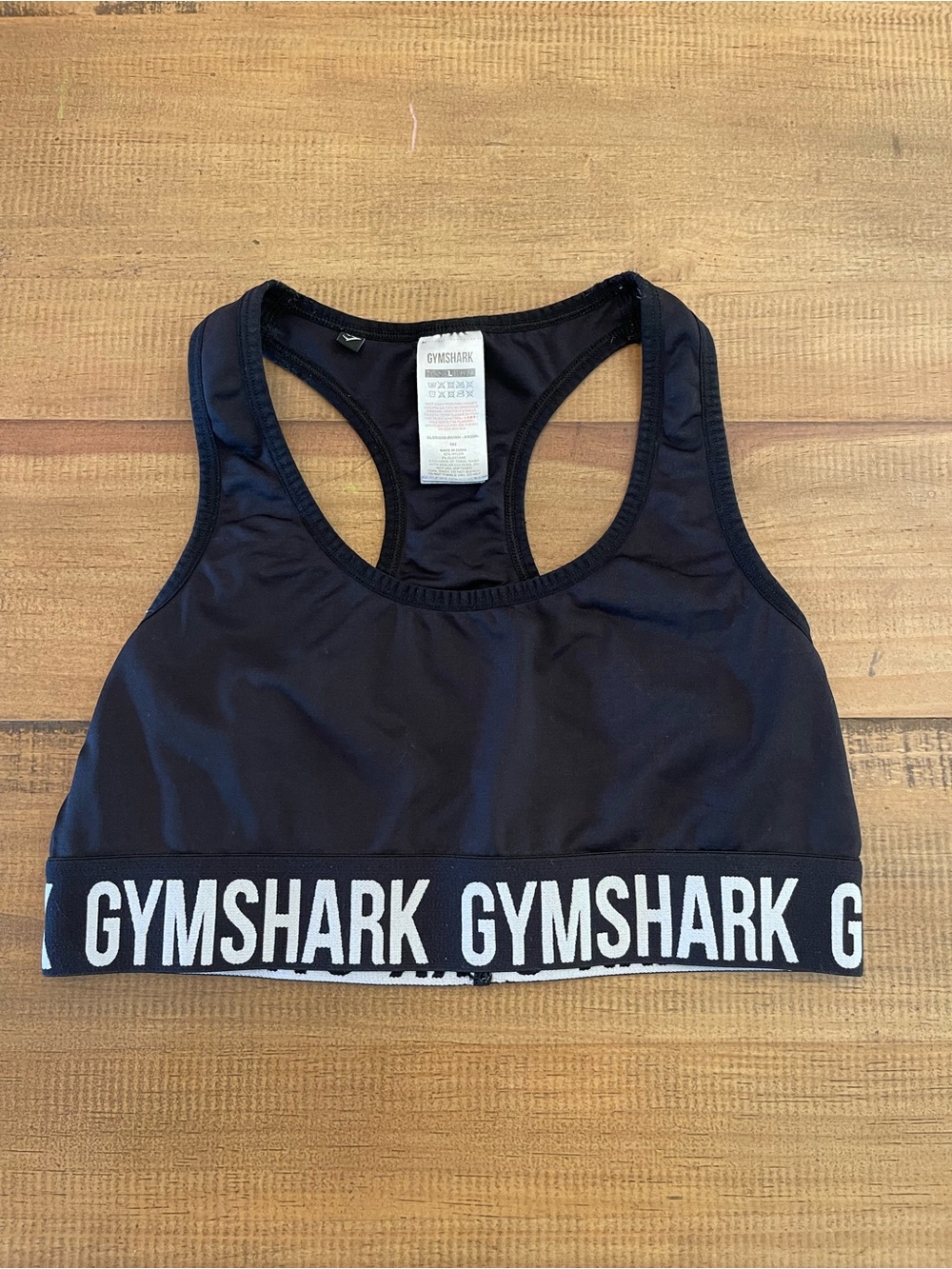 Gymshark Black Logo Band Racerback Sports Bra